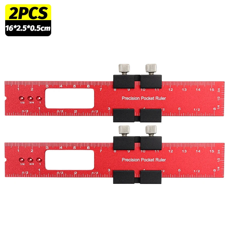 Precision Pocket Ruler Woodworking T-Type Ruler Aluminum Alloy Carpenty Square Rulers Measuring Marking Tools for Carpentry