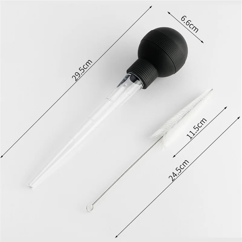 TFORU-Turkey Baster Silicone Suction Bulb With Cleaning Brush  For Flavor Meat Poultry Beef Baking Injecting Marinade BBQ Tools