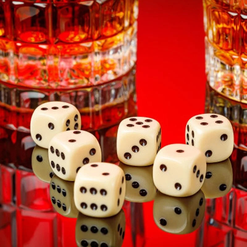 10Pcs/set Cross-border Supply 16mm Beige Rounded Dice Board Game Mahjong Dice Cup Accessories