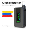 Electrochemical Alcohol Tester D1000 Portable Breathalyzer Type-C Rechargeable Alcohol Detector Light Alarm Alcohol Meter