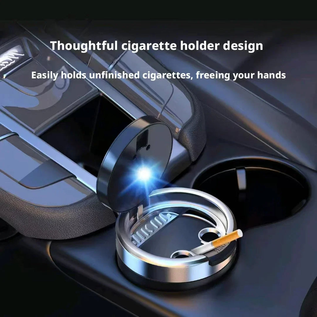 Portable LED Smokeless Car Ashtray Universal Auto Cigarette Cup Holder Windproof Liner Car Interior Styling Ornament Decor