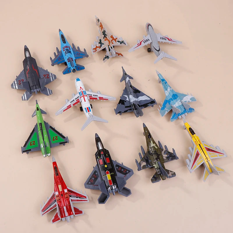 Fighter Model 6Pcs Aircrafts Set MINI Alloy Military Airplane Toys Collection Warplane Decorations For Kids Boys Gift