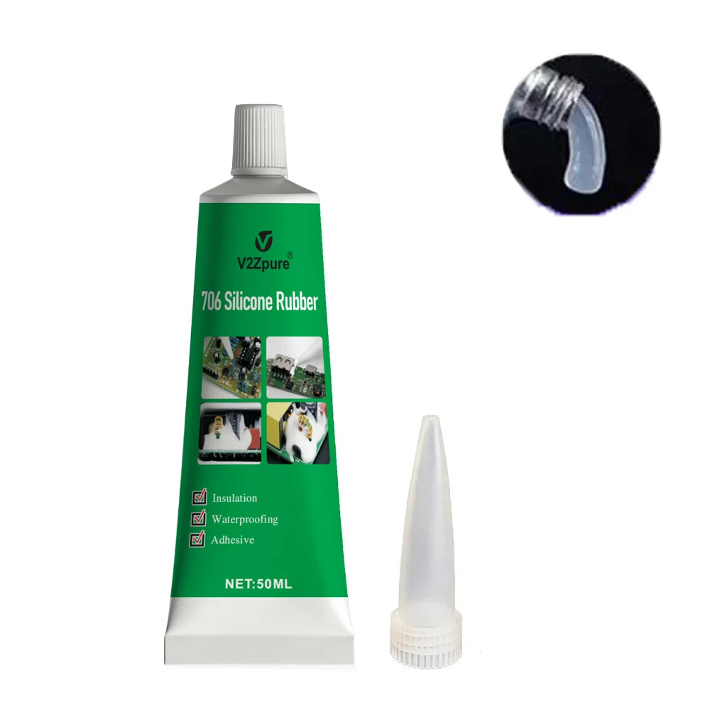 Silicone Industrial Adhesive 706RTV Silicone Rubber Translucent Electronic Waterproof Sealant Component Sealing Glue AntiLeakage