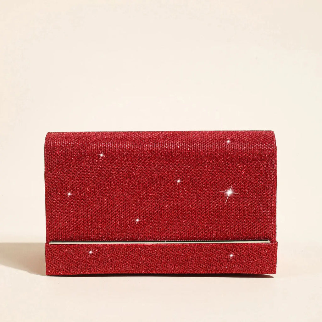 Elegant Evening clutch Bag.women's chain shoulder bag.glamorous light. small clutch bag.glitter square bag