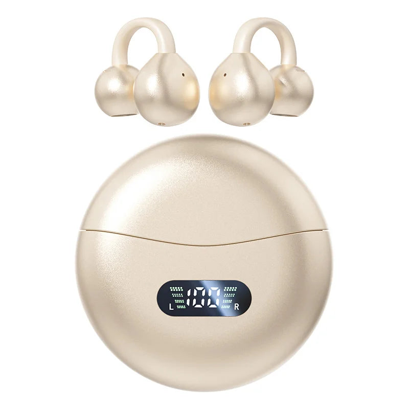 Lenovo Open Ear Clip Earbuds Wireless Bluetooth5.4 Headphone Noise Cancelling Earphone With Mic LED Display for Xiaomi Huawei