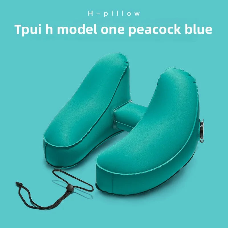 Neck Pillow Travel U-shaped Inflatable H Shape  Multitool Hooded Nap Pillow Outdoor Car Long-Distance Aircraft Neck Pillow