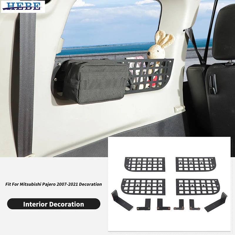 HEBE Car Trunk Window Sill Storage Enclosure Storage Box Rack for Mitsubishi Pajero 2007-2021 Accessories