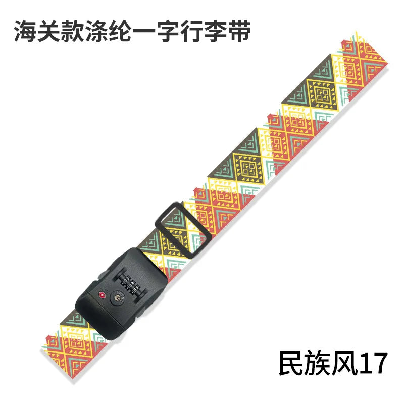 Luggage Straps for 22-28 inch Suitcases TSA Approved Combination Lock Adjustable Suitcase Packing Belt Abroad Binding Straps