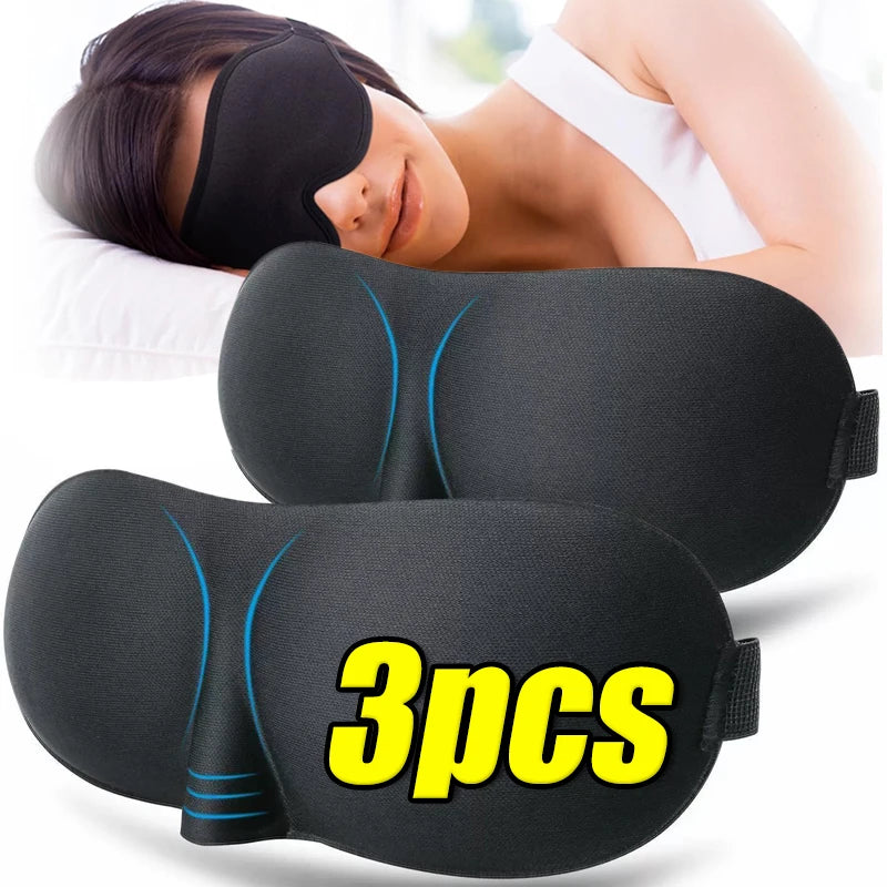 3D Sleeping Eye Mask Memory Foam Comfortable Light-blocking Eye Protection Patch Suit for Travel Aviation Sleep Unisex Simple