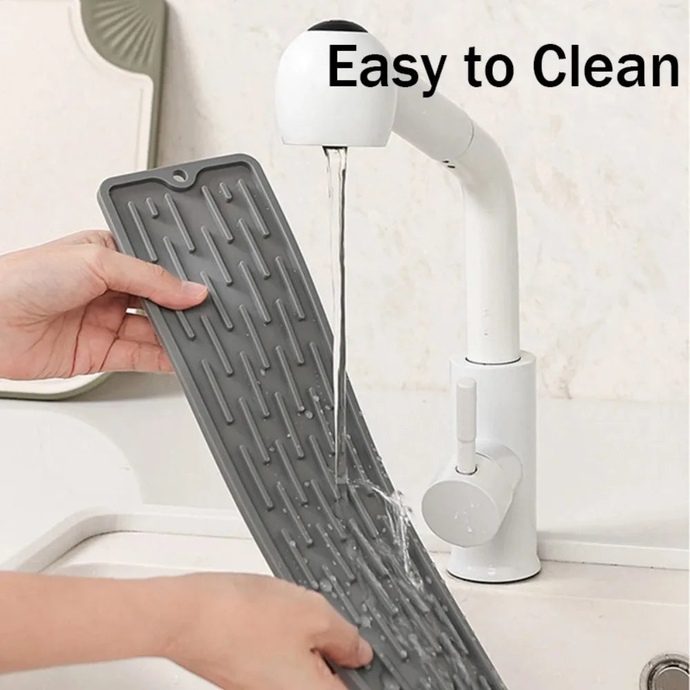 1Pcs Silicone Faucet Mat Drip Protection Pads Kitchen Sink Narrow Nonslip Tray Sink Drain Pad Waterproof Home Bathroom Gadget
