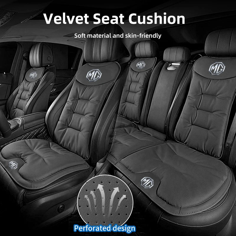 Car Velvet Cushion Leather Backrest Waist Pad Protector Cover AccessoriesFor Morris Garages MG 6 3 5 7 TF ZR ZS HS GS GT Hector