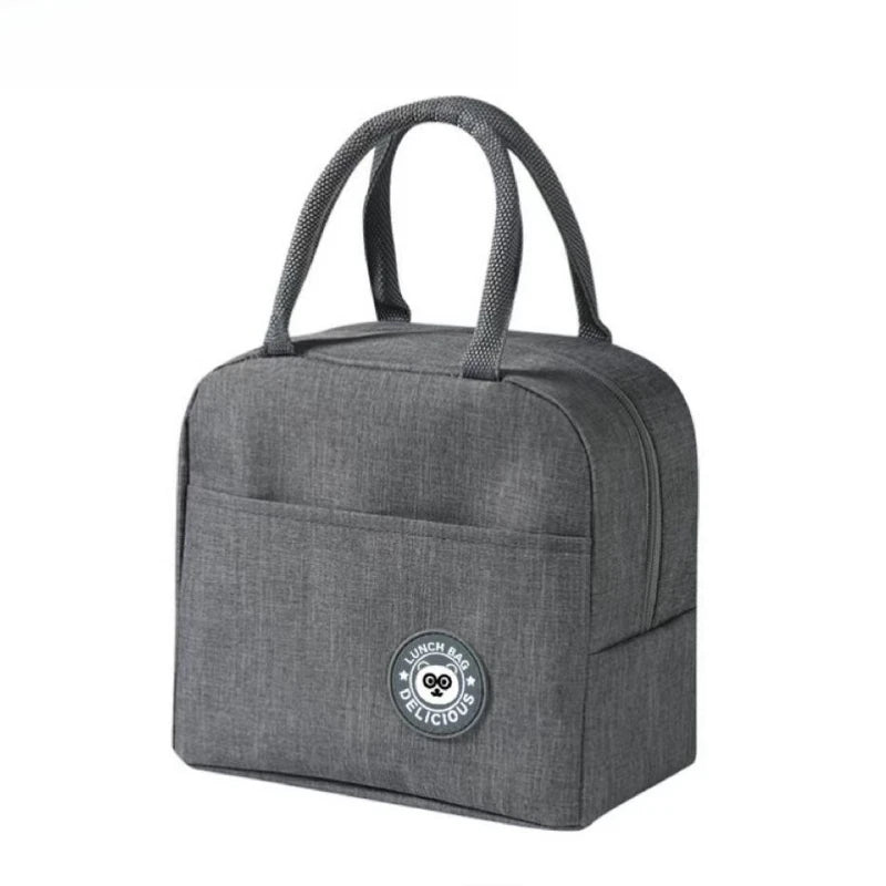 Insulated Lunch Bag Oxford Cloth Lunch Bag Insulated Lunch Box Bag with Leakproof Aluminium Foil Lining Mouth Zipper for Commute