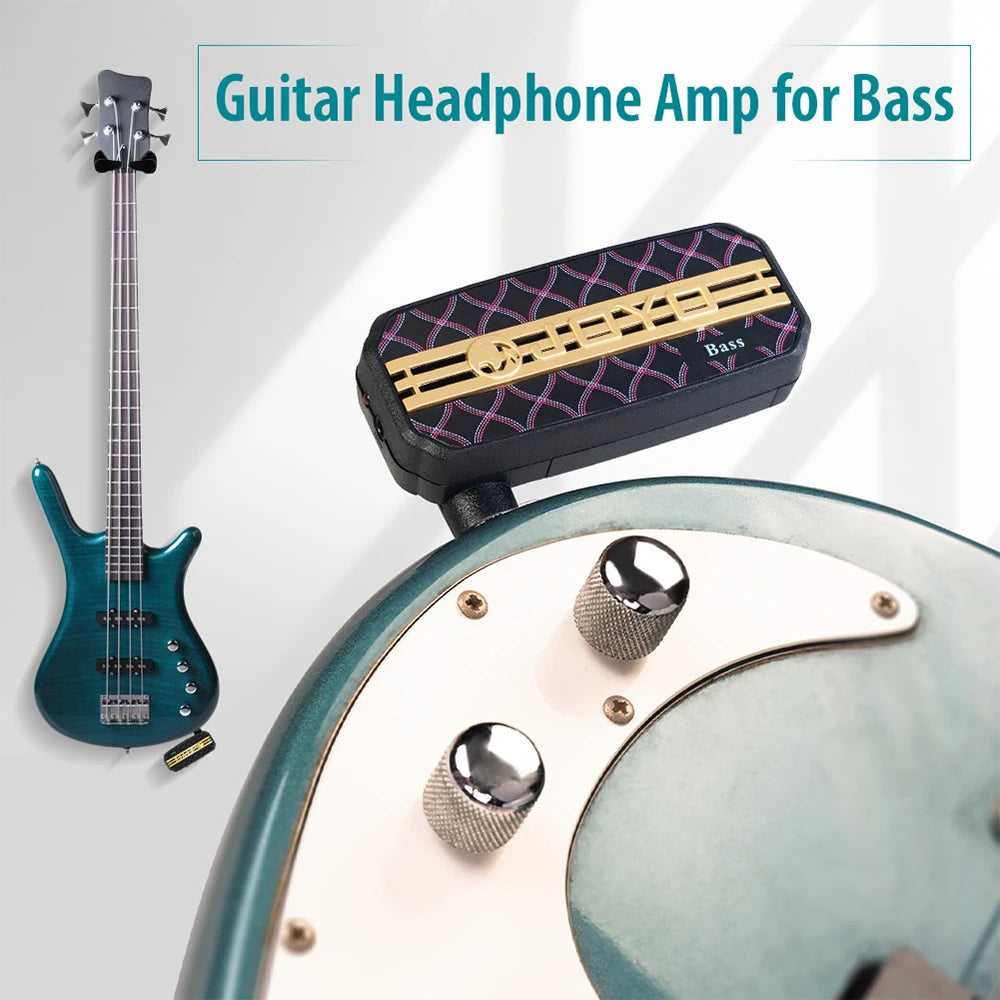 JOYO JA-03 Portable Guitar Amp Mini Guitar Headphone Amplifier Plug & Play Adjustable Bypass/Modulation Signal for Bass Practice