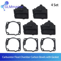 4 Set Carburetor Float Chamber Carbon Bowls with Gesket 0433000 for Evinrude Johnson 90 To 175 HP 60 Degree V4 V6 Motors 0335070