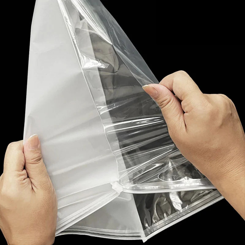 25/50pcs PE Clothing Frosted Zipper Bags T-shirt Cosmetics Clear Waterproof Storage Bag Home Travel Storage Pouch Customizable