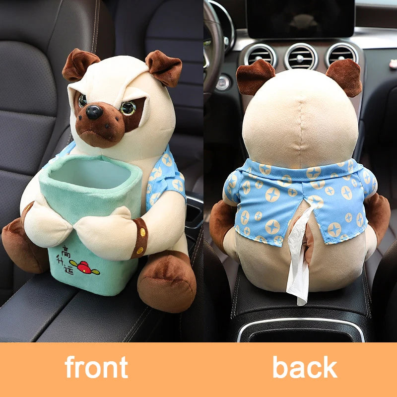 Creative car tissue box, garbage bin, two in one multifunctional car armrest box, drawer box, car decoration supplies