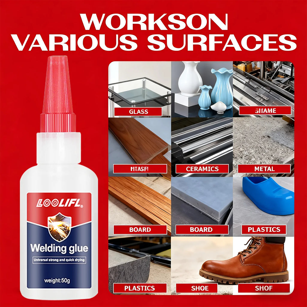 LOOLIFL 7PCS 50ml Super glue High Strength Quick-drying Cyanoacrylate Adhesive for leather, rubber, wood, Metal Liquid glue 20g