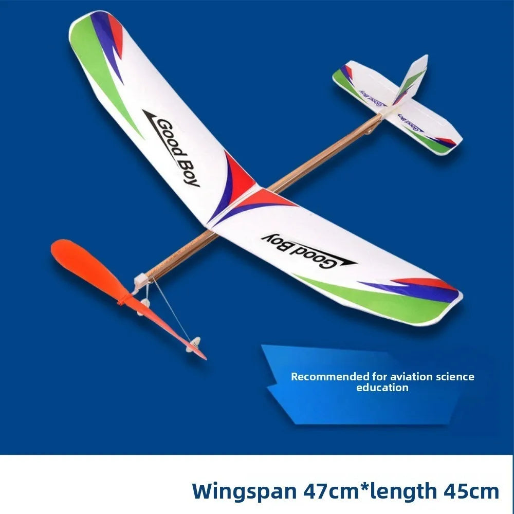 Ligthweight Airplane Glider Toy Model Popular Multistyles Rubber Band Powered Helicopter DIY Assemble Airplanes Toy