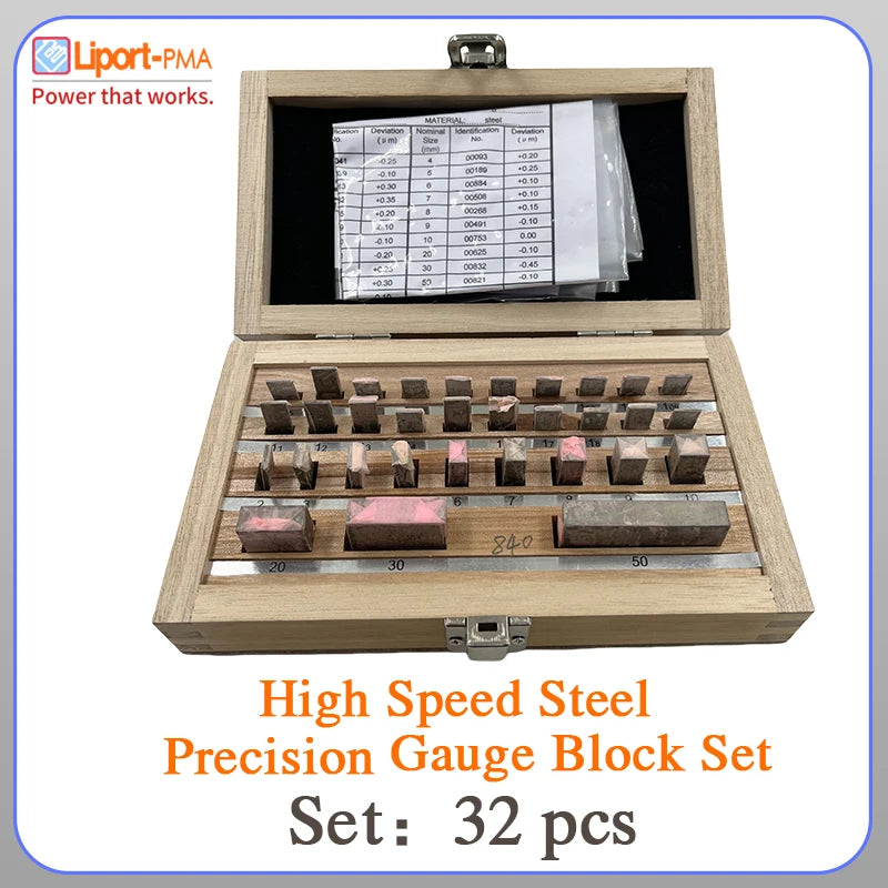 32 pcs,Block Gauge Set,0 /1 Grade,High Speed Steel ,Tools for Carpenter,Inspection and Measurement,Custom Gauge Available