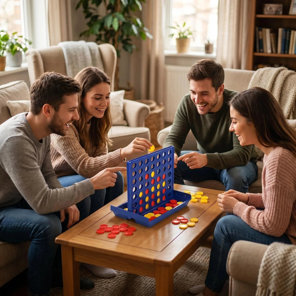 1PCS 2-in-1 Connect Four & Tic-Tac-Toe 3D Board Game, Portable Board Game Toy, Tabletop Game, Travel Mini Chess Toy, Foldable Co