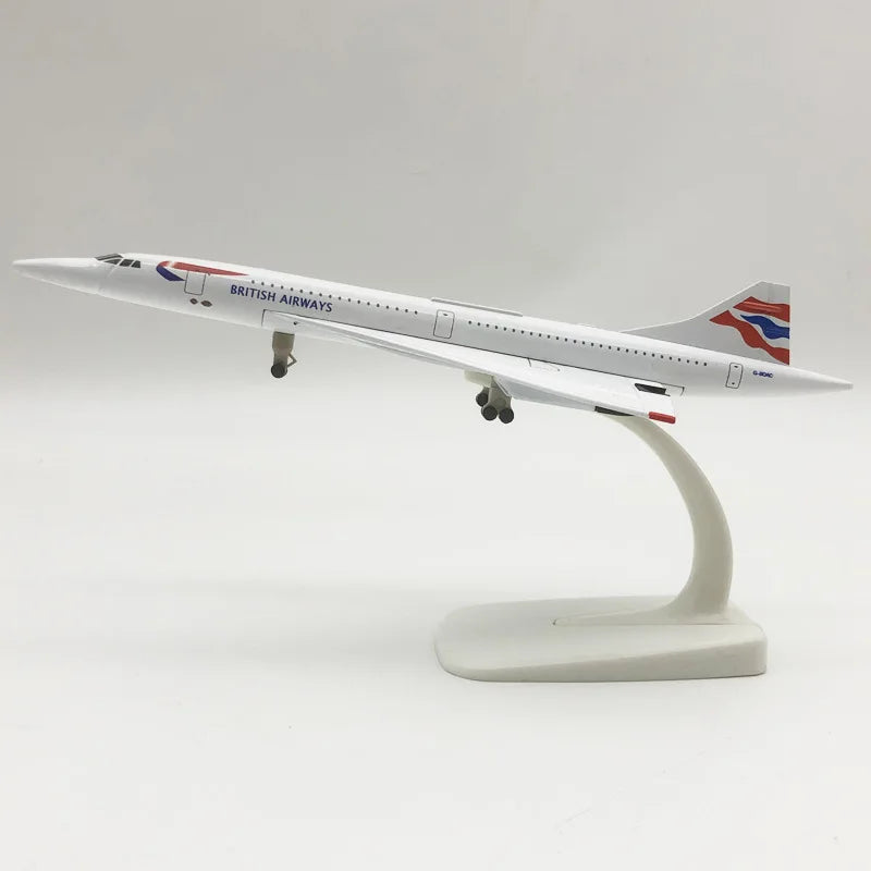 16/20cm Plane Model Concorde Air France/British/Singapore/American Diecast Alloy Airplane Airlines with Stand Children Toys Gift