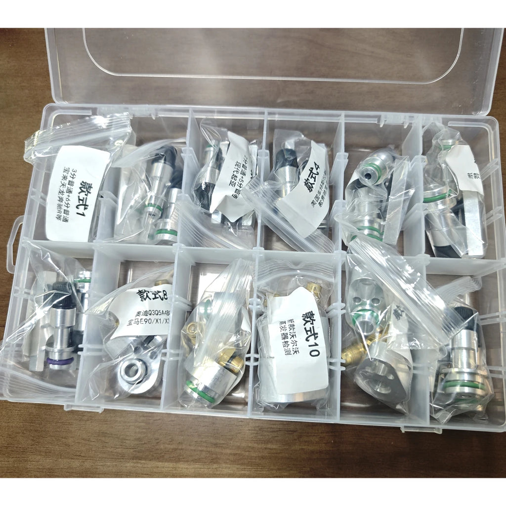 1set Car Air Conditioner Leak Test Plug Stopper Refrigeration Hose Connector Auto A/CPipe Leak Detection Maintainance Tools