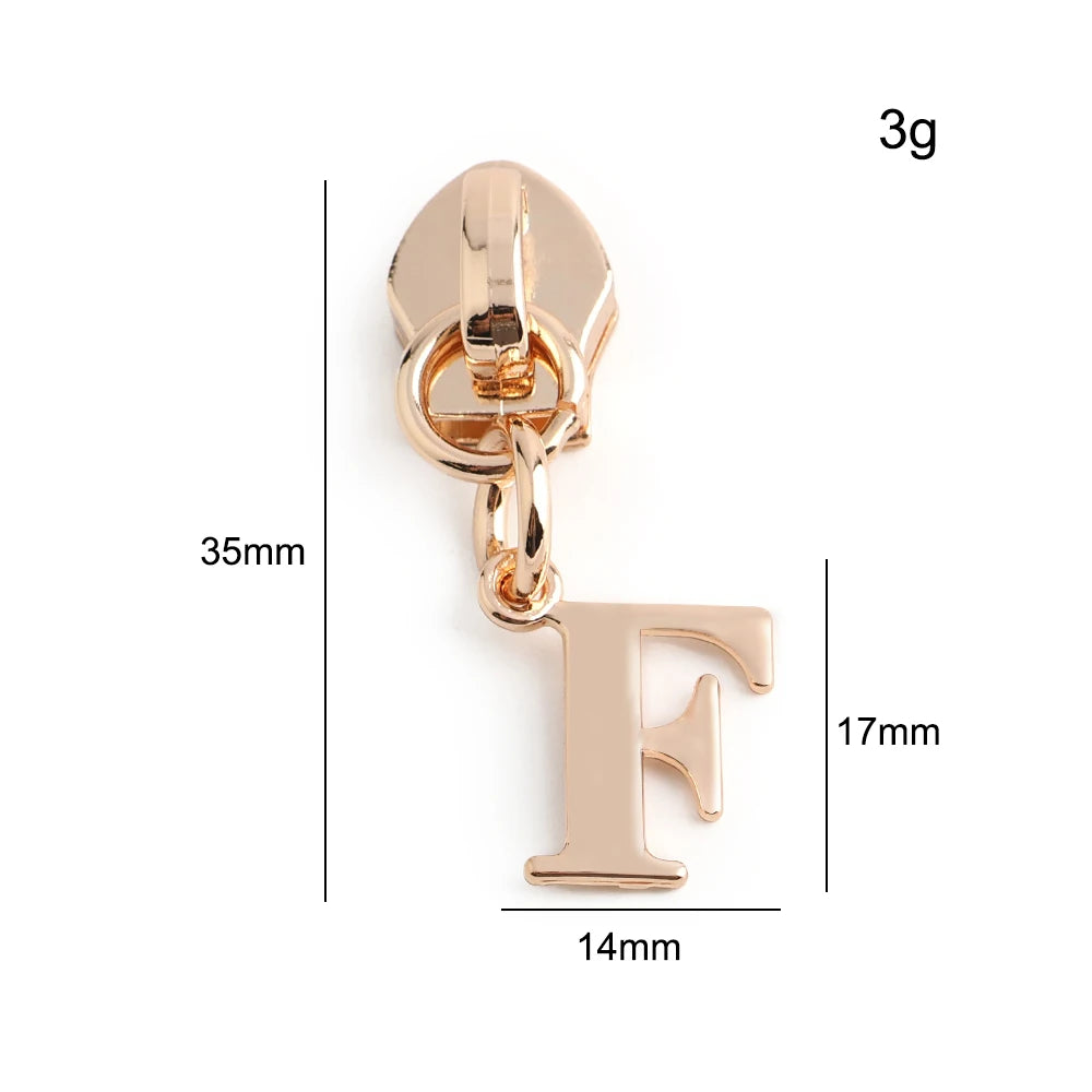 20/50PCS 5# Nylon A-Z English Initial Letter Zipper Puller Slider For Create Personal Logo Bag Purse Trinkets Gift Accessories