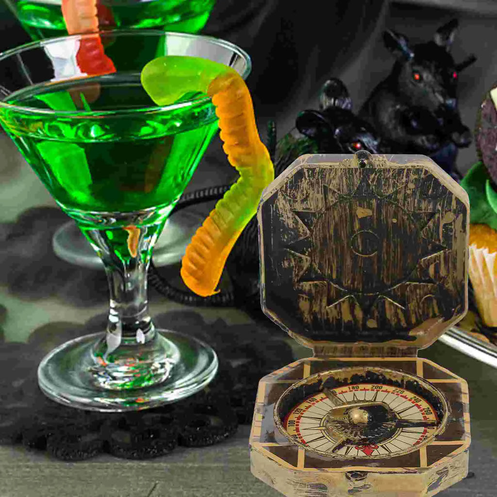 Gold Unique Toy Compass Pirate Gift Decor Navigation Instrument Halloween Christmas Camping Hiking ienteering Tool