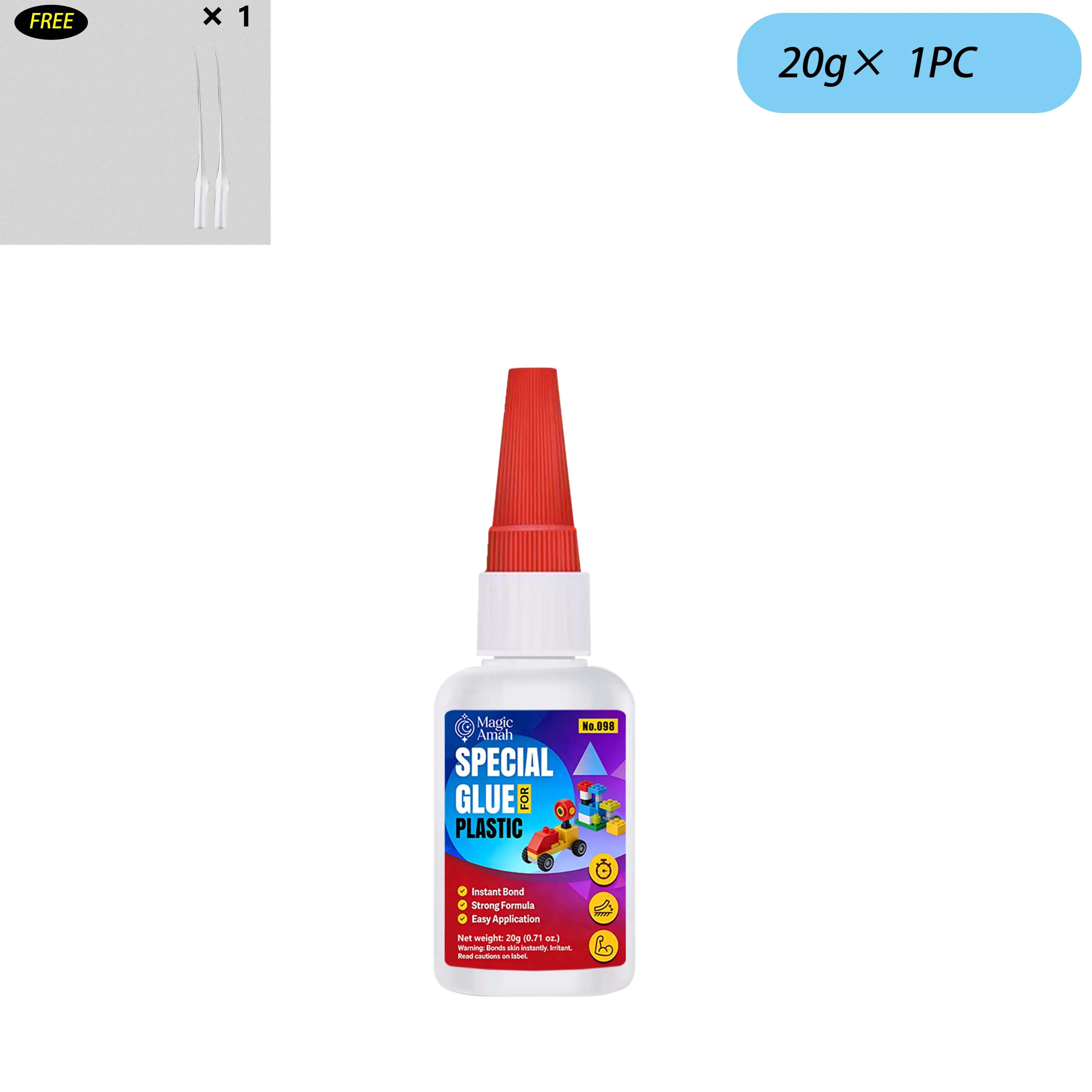 1-4Pcs Special Plastic Glue, Instant Bond Strong Adhesive for Toy Car, Glasses, Lego, DIY Crafts & Plastic Repairs