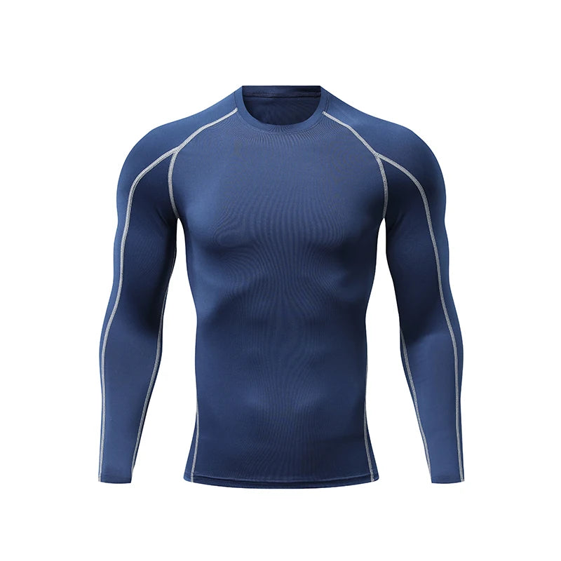 Men's T-shirt Men Running Sport T Shirt Man Compression Fitness Muscel Top Tee Quick Dry Tight Training Gym Sports Shirts Jersey