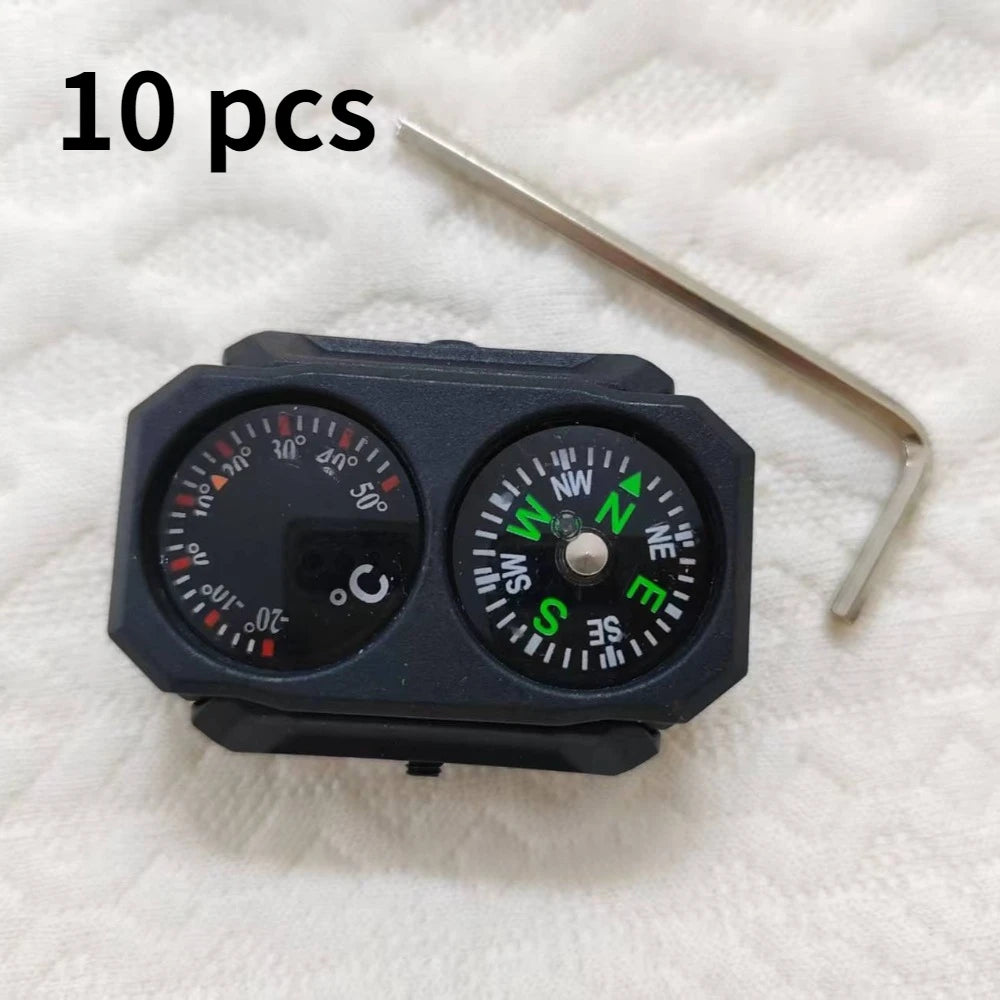 3/5Pcs Compass Thermometer Combo 2 in 1 Tactical Airsoft AR15 M4 M16 Compact Navigation Thermometer for 20mm Rail Gun Accessory