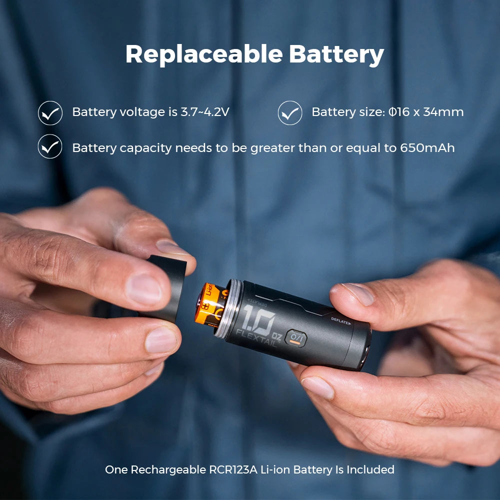 FLEXTAIL ZERO PUMP - 30g Camping Air Pump,  Portable Electric Inflator for Sleeping Pads, 1 Rechargeable Battery Included
