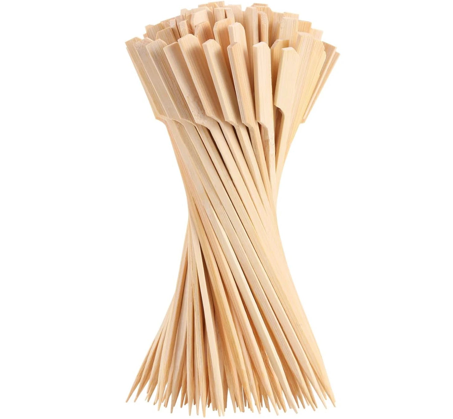 50/100pcs Bamboo Skewers Cocktail Picks for Appetizers Wooden 4.7 IN Sandwich Hamburger Skewers Disposable Fruits BBQ Food Forks