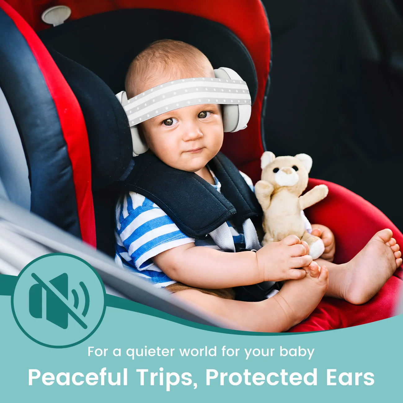 Ear Muffs for Infants with Elastic Headband, Baby Earmuffs Ideal for Flights, Baby Ear Noise Reduction Earmuffs - Baby Headphone