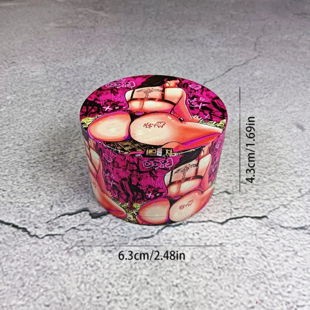 2/2.5inch Cartoon Girl Metal Herb Grinder Grass Cigar Mill Mortar 4-Layers Tobacco Vanilla Bud Grinder Smoking Cigarette Tool