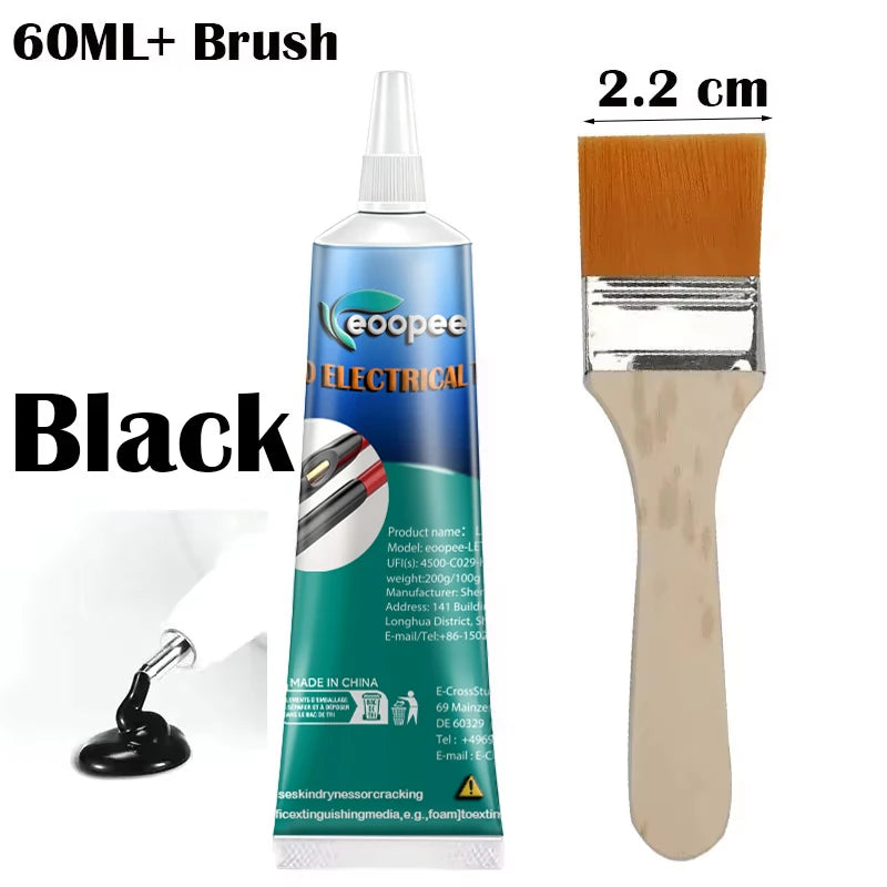 Liquid Waterproof Electrical Tape Epoxy Resin Black Glue Quick Drying Sealant For Wires And Cables Home Use Fix Line Glue