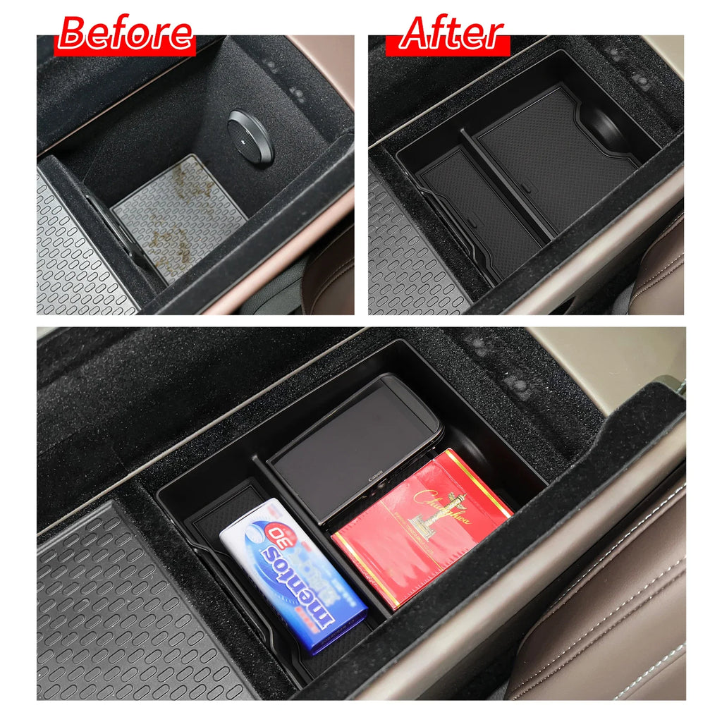 For Smart #5 Center Console Armrest Storage Box Smart5 Car Tray Organizers Accessories Tidying Black