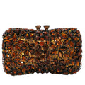 Boutique De FGG Flower Clutch Purses for Women Rhinestone Clutch Bags Formal Evening Handbags Party Dinner Crystal Clutch Bag