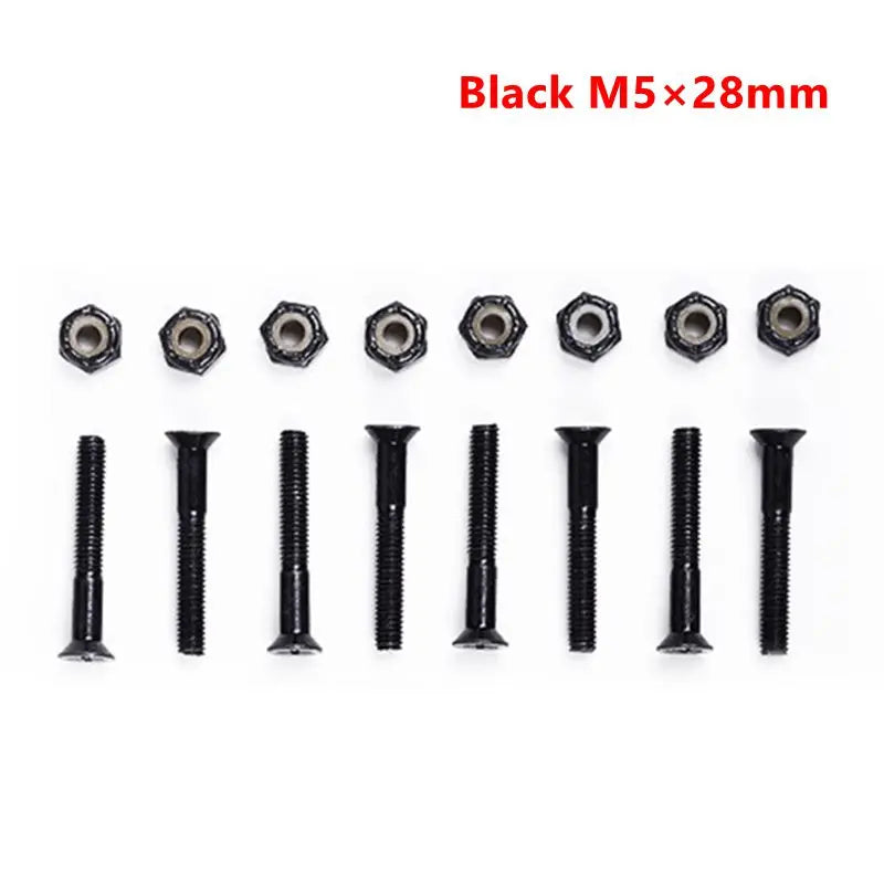 16Pcs Screws Bolts+Nuts 25/28/30mm Accessories Carbon Steel Long Board M5 Nuts Replacement Skateboard Tool