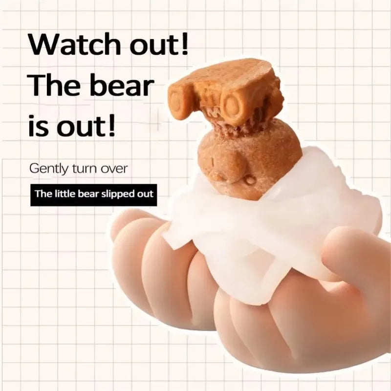 1-10PCS 3D Bear Ice Cube Mold Cube Silicone Bear Ice Grinder Ice Cream Coffee Making Tools Cold Drink DIY Ice Cream Molds