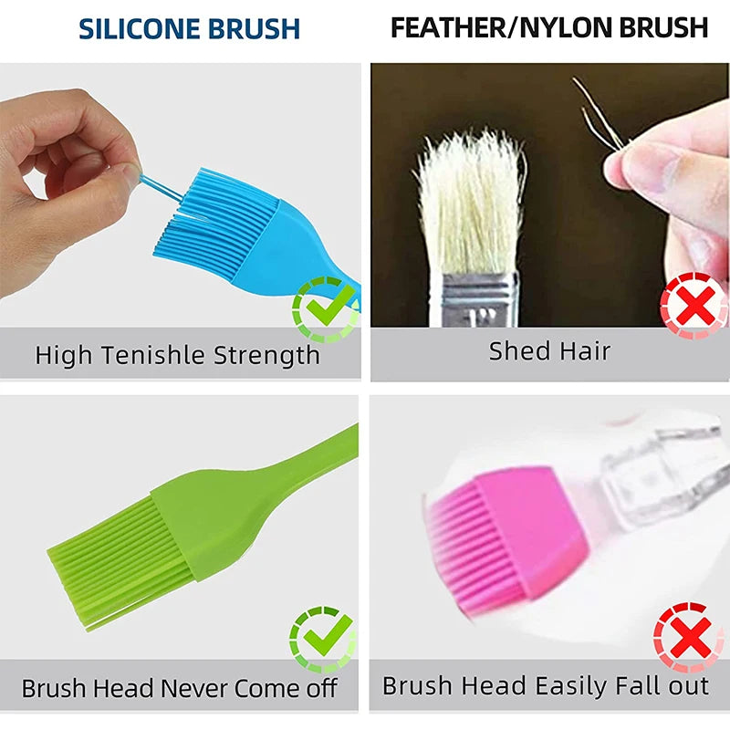 Upgraded silicone brush, heat-resistant, suitable for baking, grilling, and barbecuing, household appliance