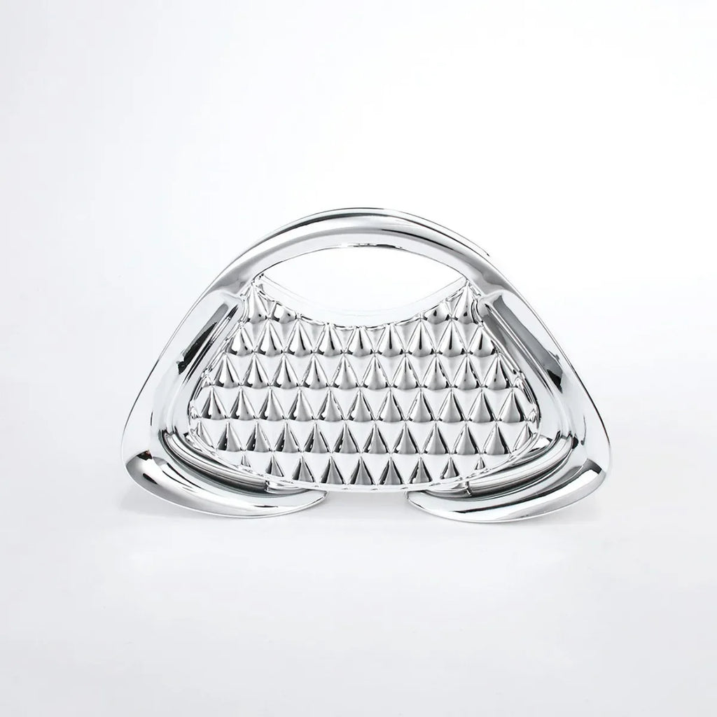 Hardware Metal Frame Clutch Bag Evening Party Purse Geometric Mesh Grid Trapezoid Shape Chain Shoulder Bag Glamorous Handbag