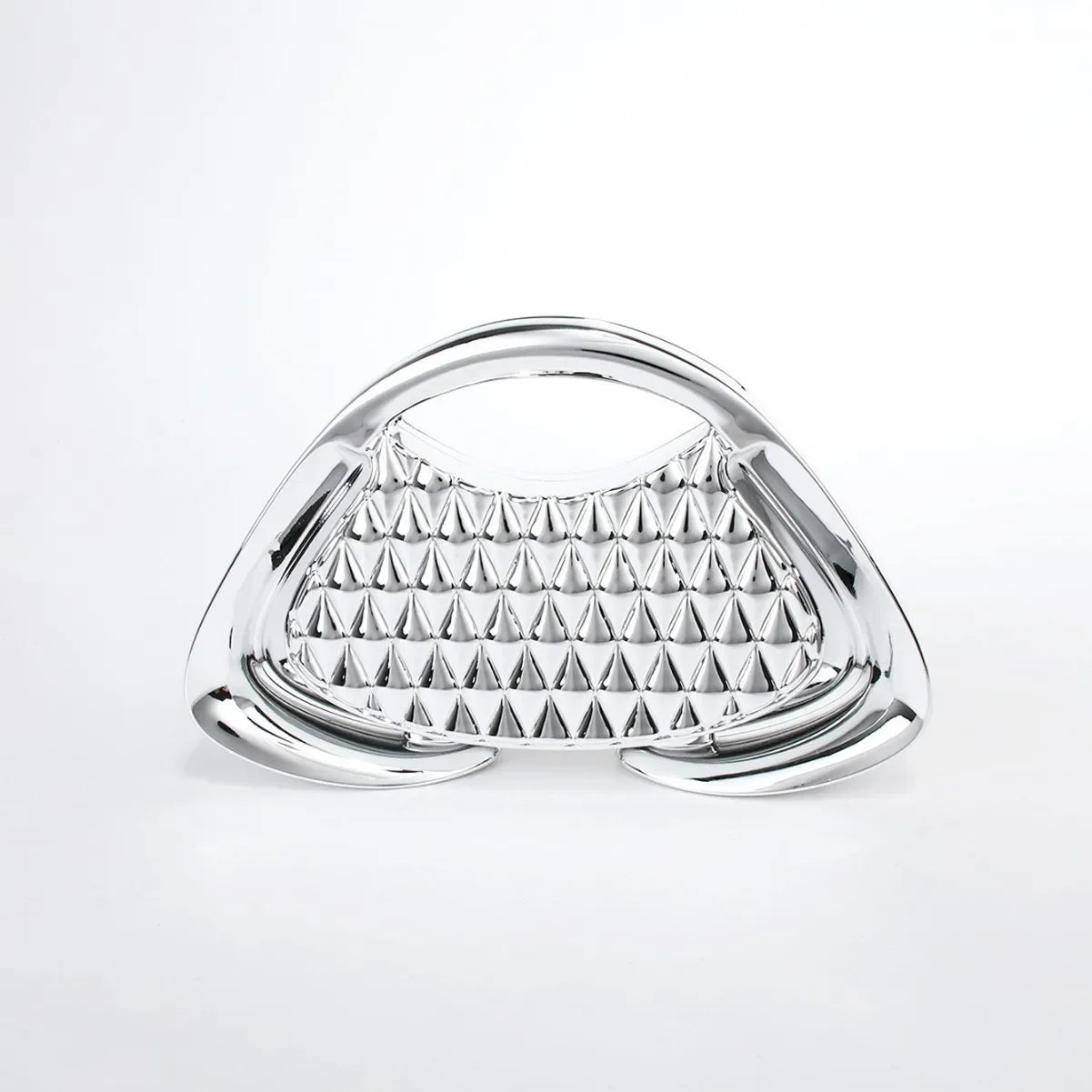 Hardware Metal Frame Clutch Bag Evening Party Purse Geometric Mesh Grid Trapezoid Shape Chain Shoulder Bag Glamorous Handbag