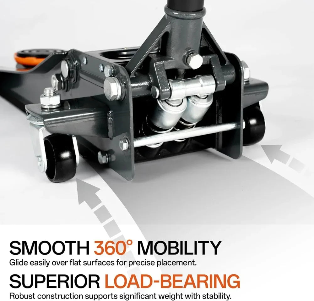 3-Ton Low Profile Hydraulic Floor Jack with Dual Pistons Quick Lift Pump for Car Maintenance (Random Color)