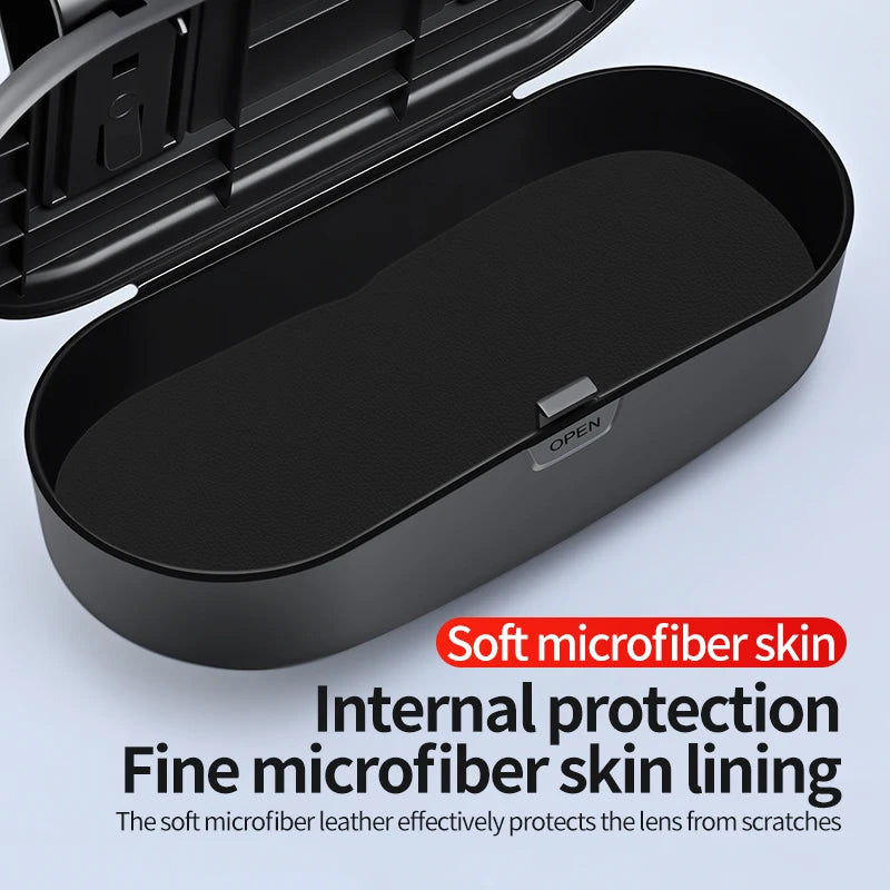 Durable ABS Car Visor Sunglass Box Clip Anti-Scratch Universal Case Holder Convenient Auto Glasses Organizer for Driving Vehicle