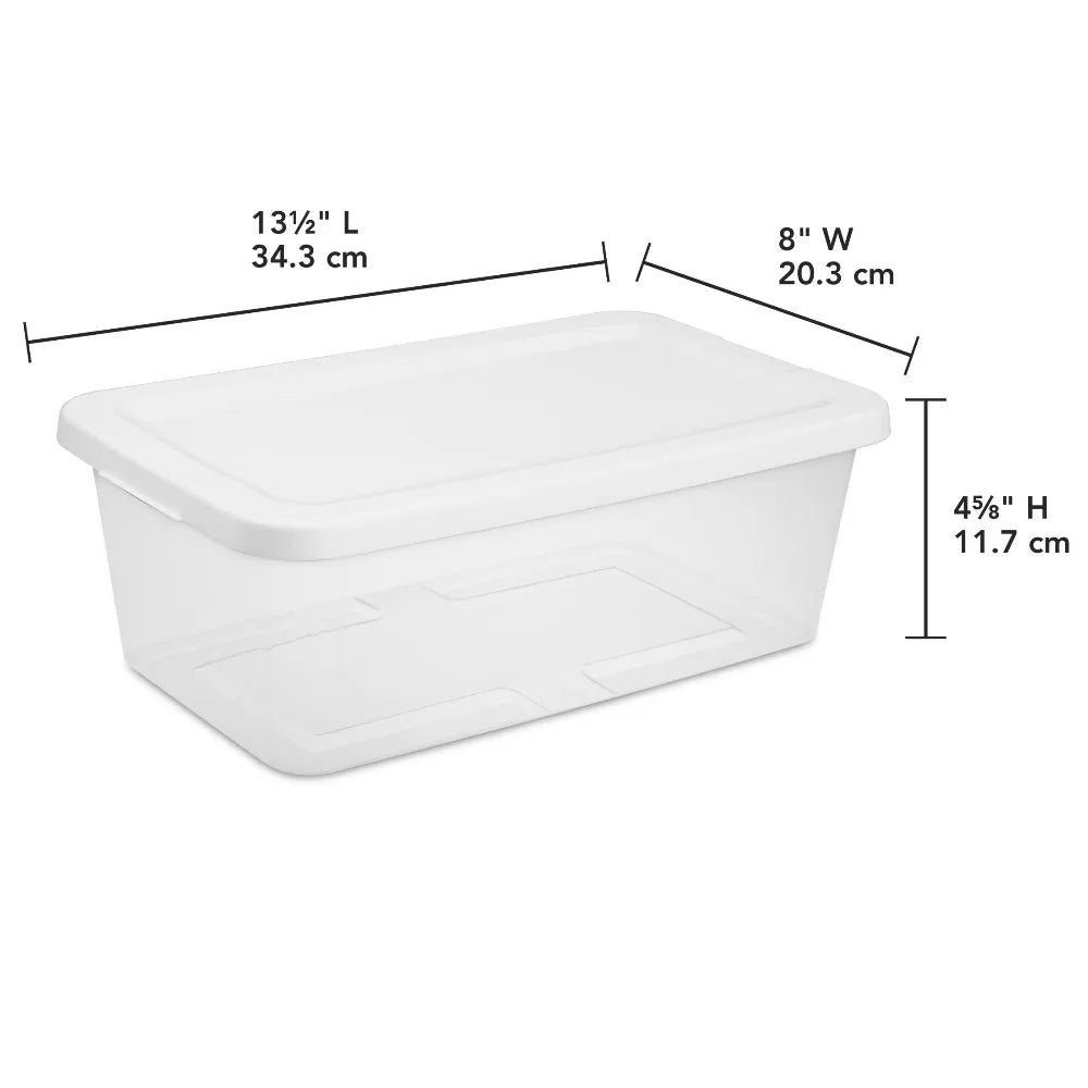 Clear Plastic Storage Bins with Snap Lids Set of 10 6 Quart Small Organizing Containers for Home