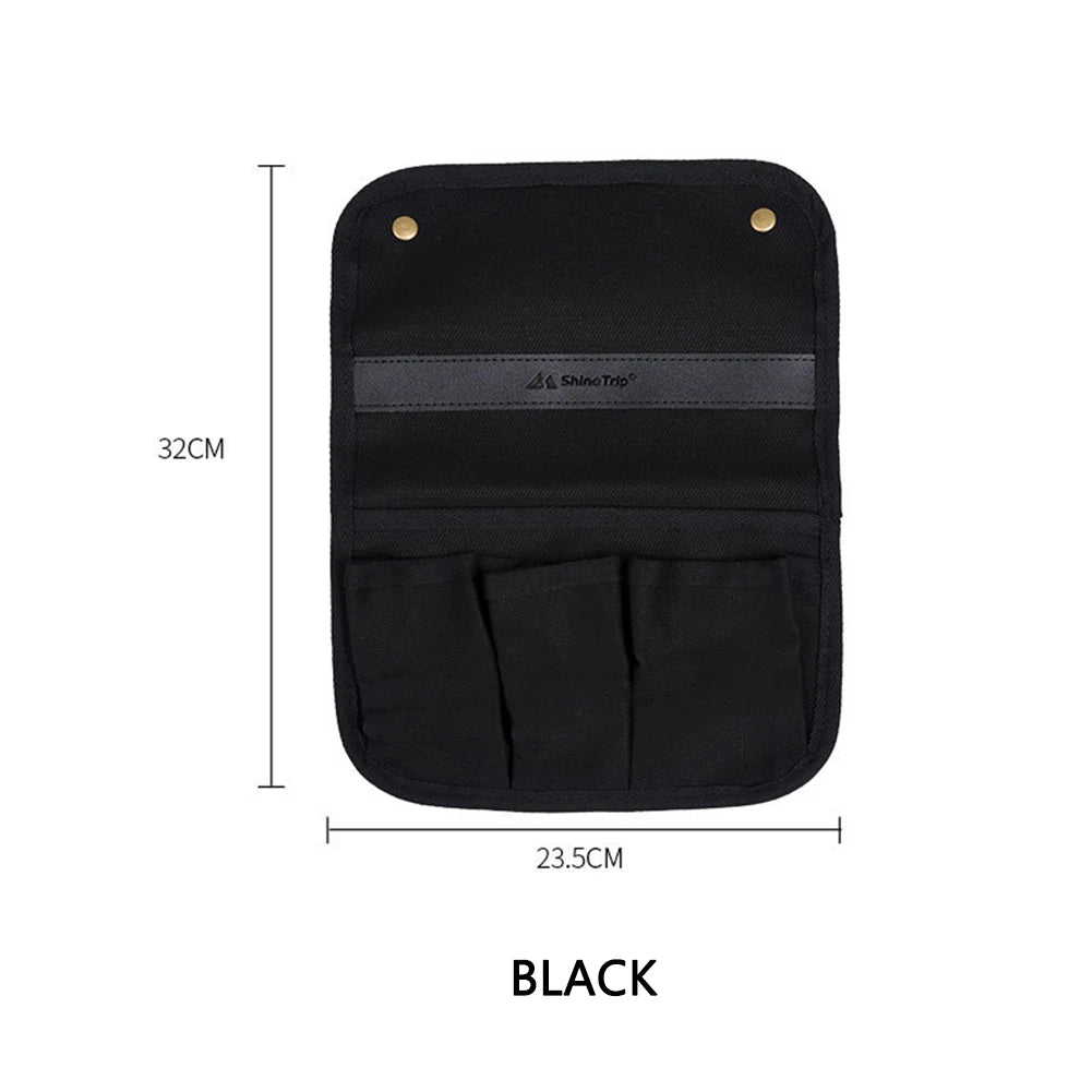 Camping Chair Armrest Storage Bag Multifunctional Chair Armrest Organizer Canvas Couch Arm Organizer Portable for Outdoor Travel