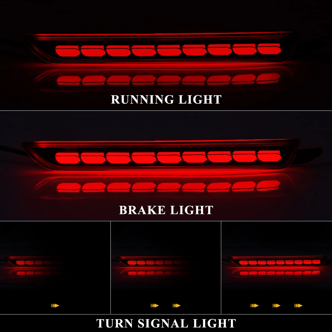 For Mazda CX-30 CX30 CX50 CX-50 2020 2021 2022 Car Rear Bumper Reflector Light Danamic Turn Signal Brake Warning Drving Lamp 12V