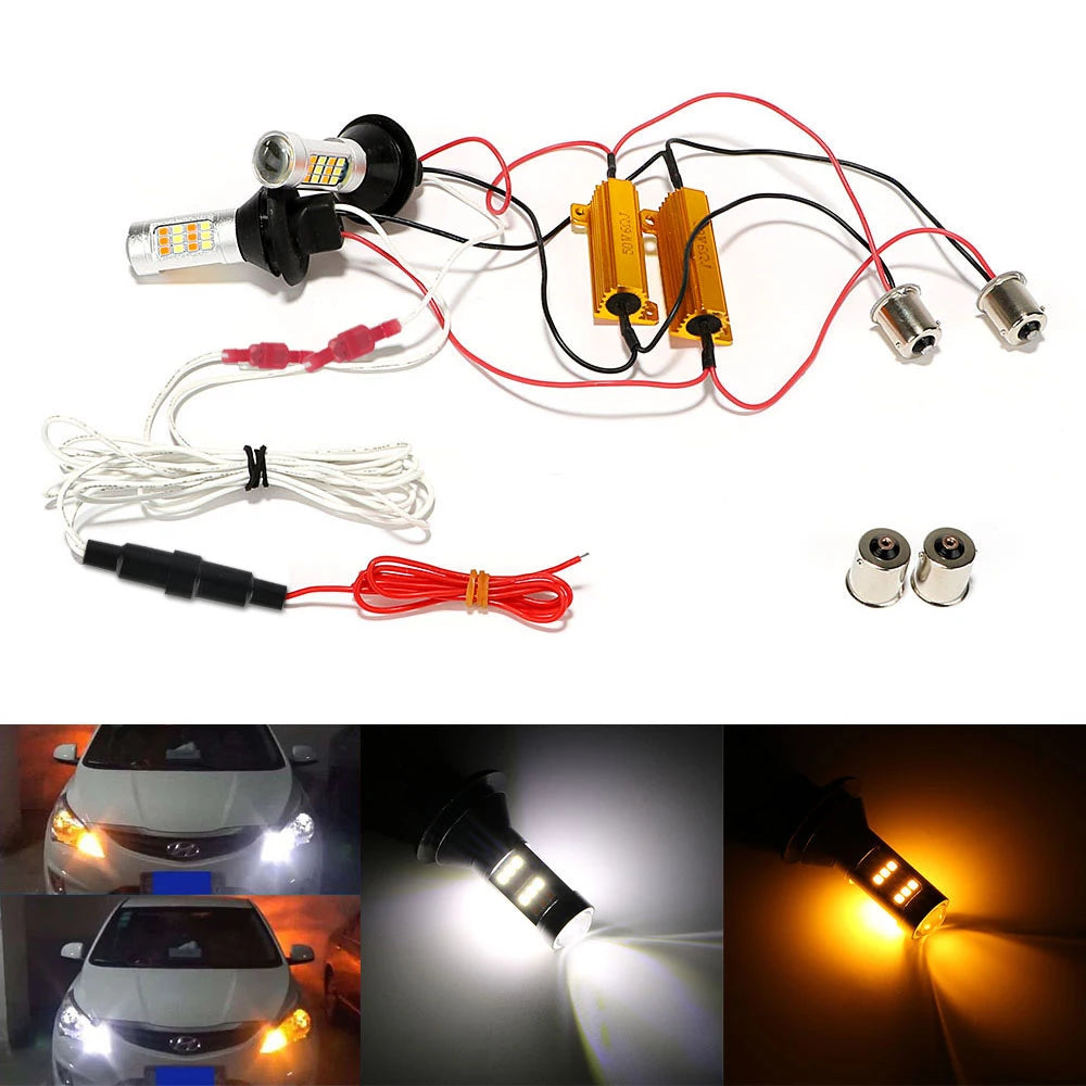 Car Turn Signal Light 2 In 1 DC 12V 1156 42 LEDs Daytime Running Lights Auto Lamps Car-styling 2Pcs/Set LED Car DRL