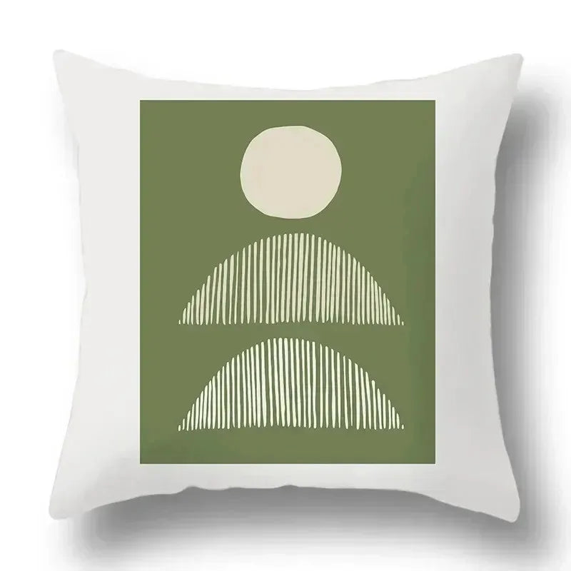 Simple Green Car Ornaments Double-sided Printed pillow cover Short plush Suitable living rooms bedrooms sofa throw cushion cover